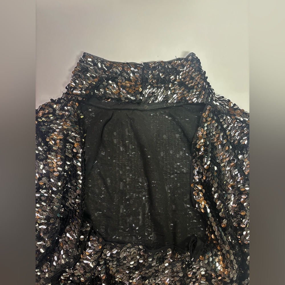 321. Free People Black Sequin Backless Top - Picture 5 of 5